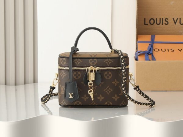 M47128Vanity PM Monogram Reverse Canvas Handbag. BW01