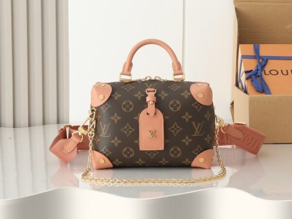 Pink Petite Malle Souple Handbag.BW01