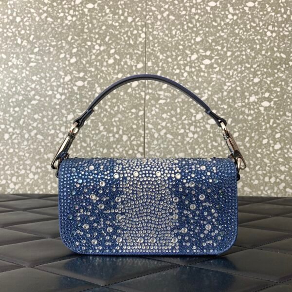 Valentino Garavani  small Locò embellished denim shoulder bag.BW01 - Image 2