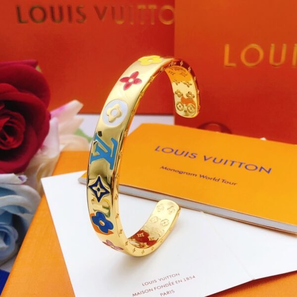 Old Flower color Bracelet Brass material.JW01 - Image 2