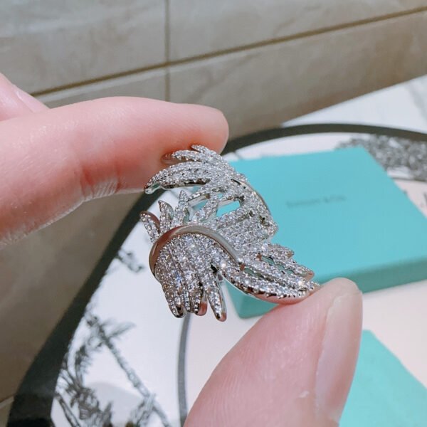 Adjustable Platinum ring V gold plated.JW01 - Image 2