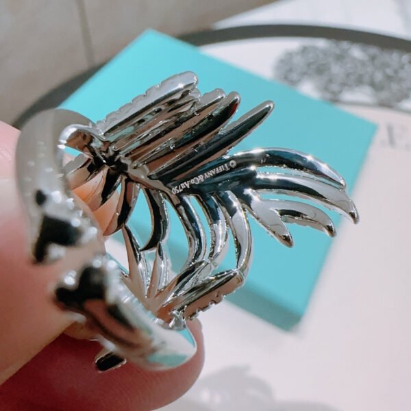Adjustable Platinum ring V gold plated.JW01 - Image 4