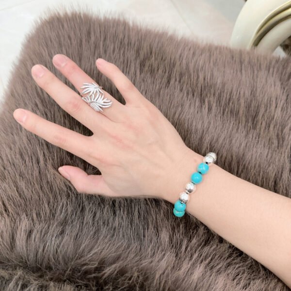 Adjustable Platinum ring V gold plated.JW01 - Image 7