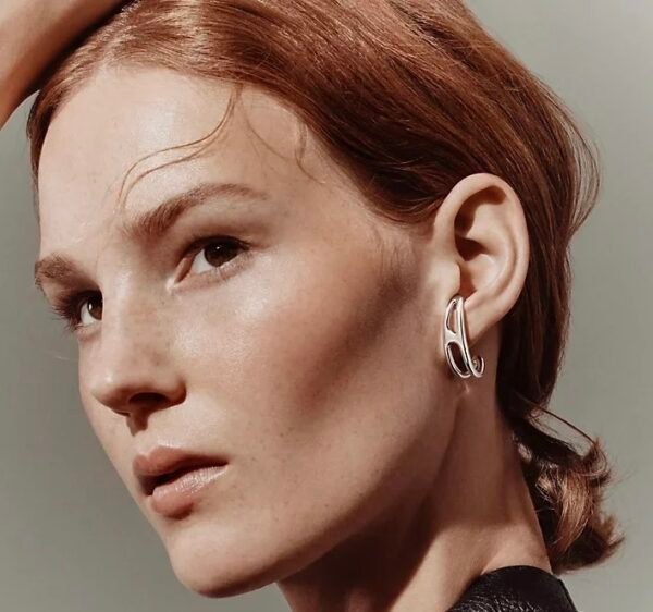 Earring with flying saucer earplugs 925 silver needle.JW01 - Image 8