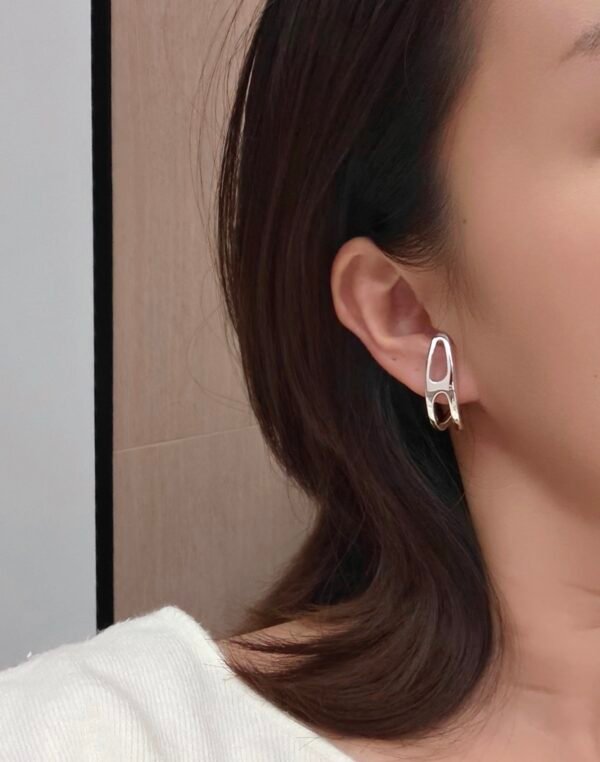Earring with flying saucer earplugs 925 silver needle.JW01 - Image 5