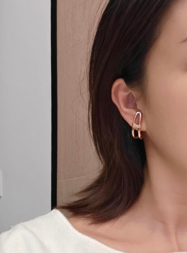 Earring with flying saucer earplugs 925 silver needle.JW01 - Image 3