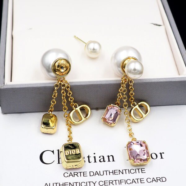 Pink purple zirconia pearl earrings.JW01 - Image 9