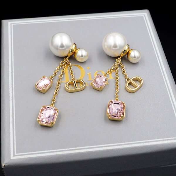 Pink purple zirconia pearl earrings.JW01 - Image 8