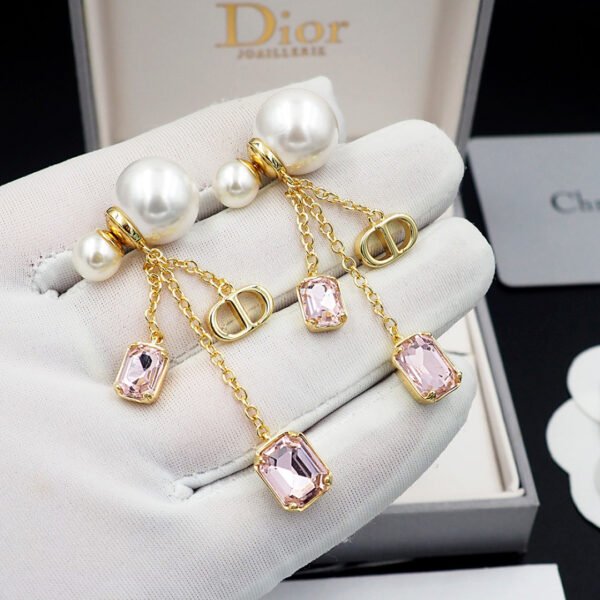 Pink purple zirconia pearl earrings.JW01 - Image 7