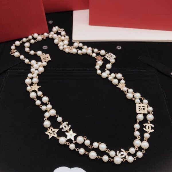 Square Diamond star pearl necklace.JW01 - Image 5