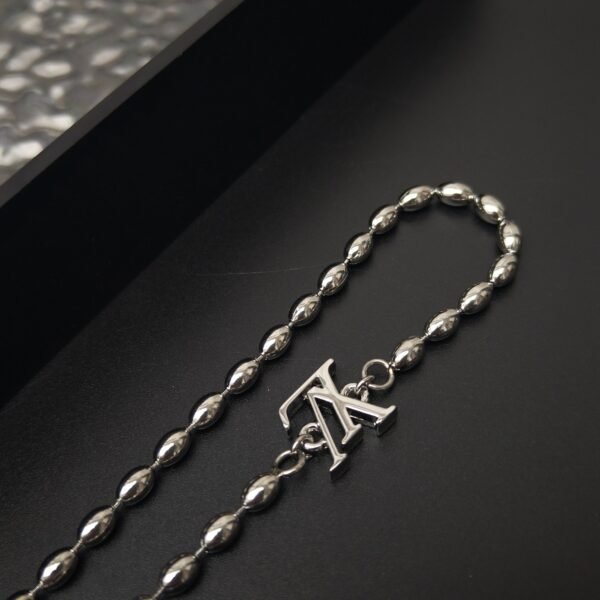 Pearl fusion necklace with metal beads and glass beads.JW01 - Image 9