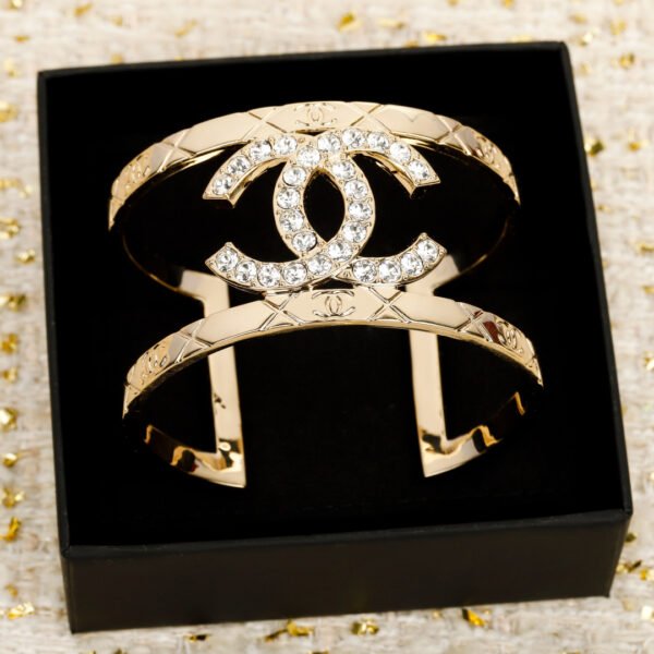 Open-end double C full diamond bracelet.JW01 - Image 3