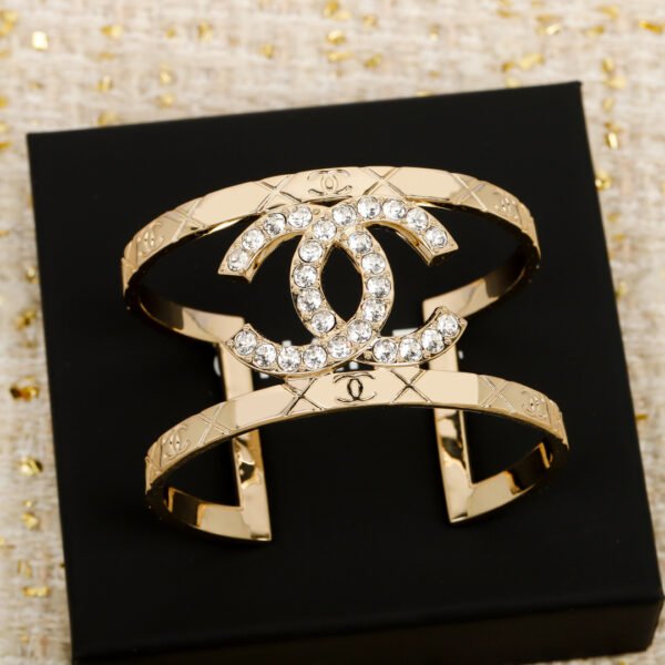 Open-end double C full diamond bracelet.JW01 - Image 4