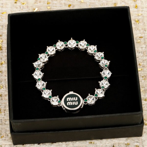 M!u M!u enamel letter Full Diamond Bracelet. JW01 - Image 2