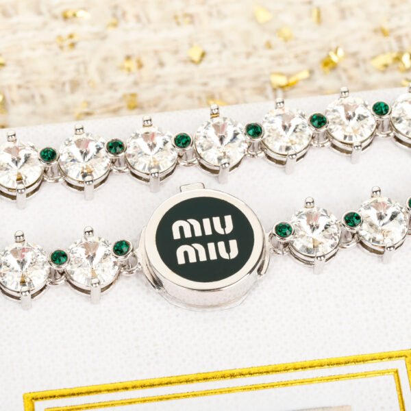 M!u M!u enamel letter Full Diamond Bracelet. JW01 - Image 3