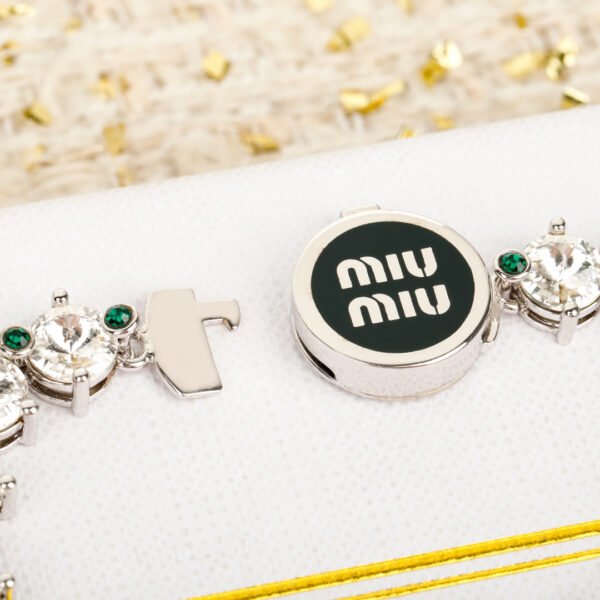 M!u M!u enamel letter Full Diamond Bracelet. JW01 - Image 6