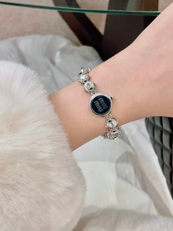 M!u M!u enamel letter Full Diamond Bracelet. JW01 - Image 8