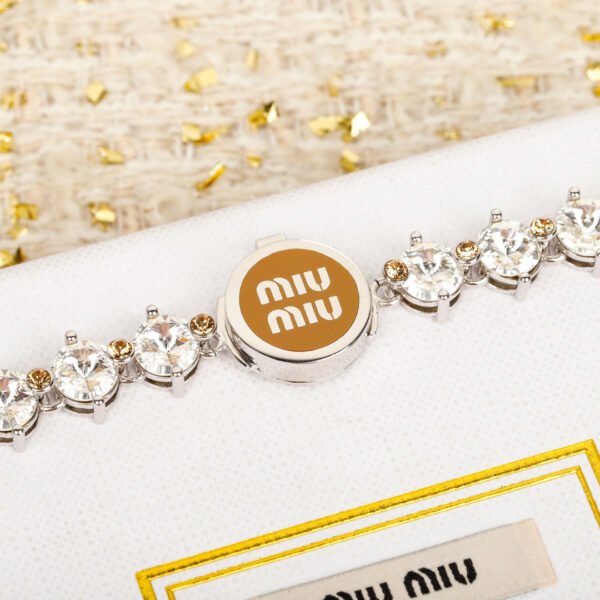 M!u M!u enamel letter Full Diamond Bracelet. JW01 - Image 4