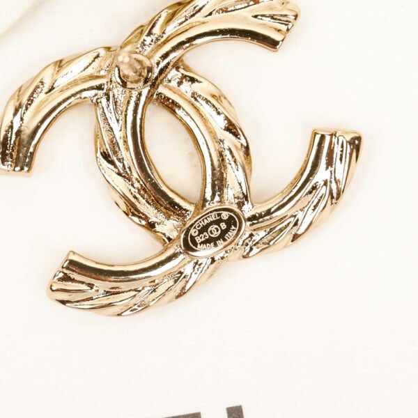 Wave Double C Earrings ZP brass material.JW01 - Image 6