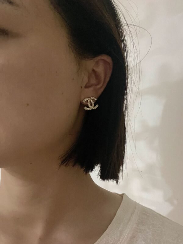 Wave Double C Earrings ZP brass material.JW01 - Image 7