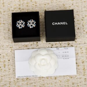 Blue Heart Rhinestone Earrings. JW01