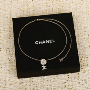 25s Early spring Rotating thread button hanging double necklace.JW01