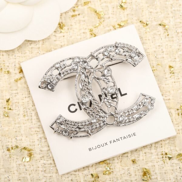 Double C Brooch with Swarovski Diamonds.JW01 - Image 4