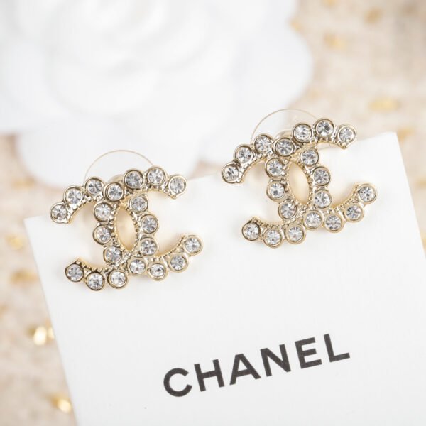 Classic double C Earrings with swarovski diamonds.JW01 - Image 2