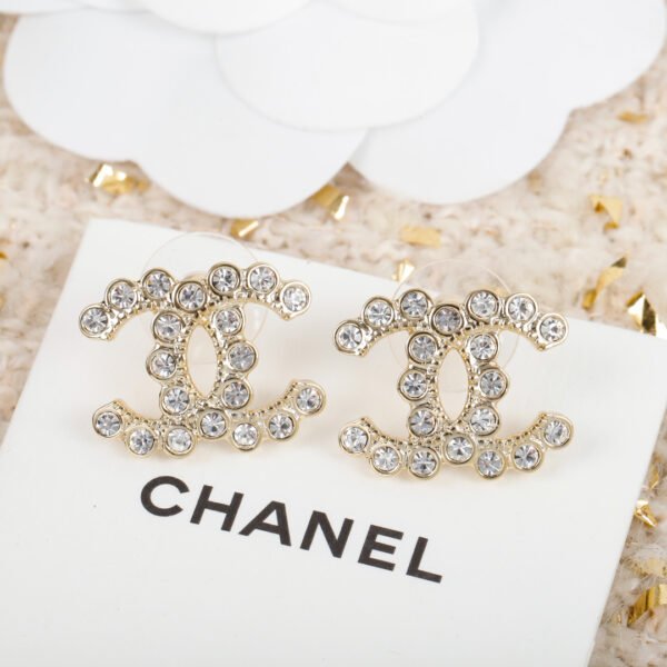 Classic double C Earrings with swarovski diamonds.JW01 - Image 3