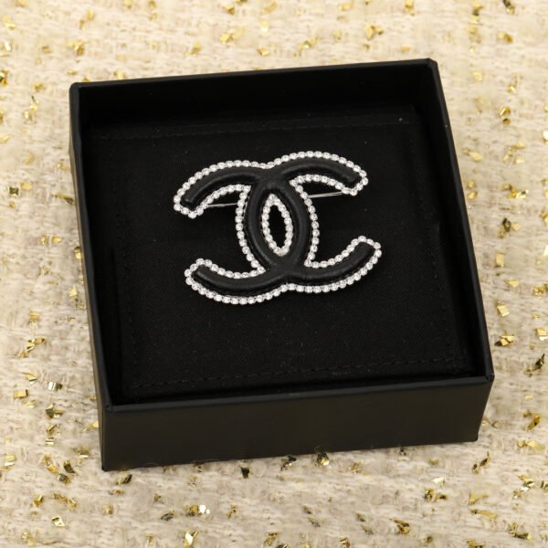 Double C Brooch with Lambskin and Diamond design.JW01 - Image 2