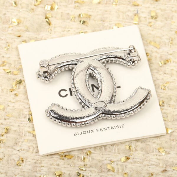 Double C Brooch with Lambskin and Diamond design.JW01 - Image 4