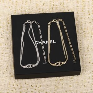Double-layer choker snake bone double C necklace.JW01