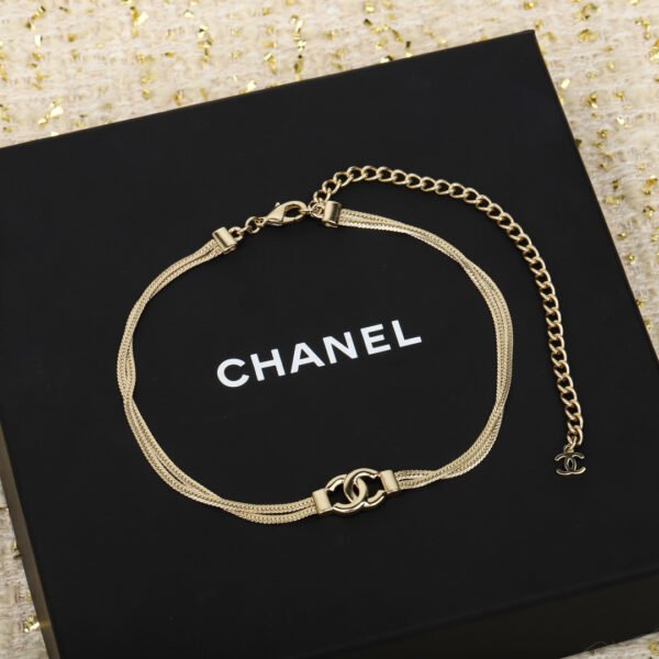 Double-layer choker snake bone double C necklace.JW01 - Image 3