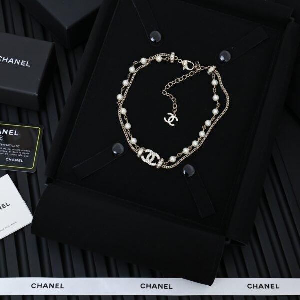 Chopin Snake Bone and Pearl diamond double-layer Necklace.JW01 - Image 5