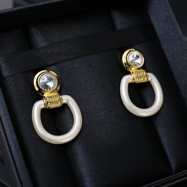 M!u M!U Acrylic golden Earrings.JW01 - Image 2