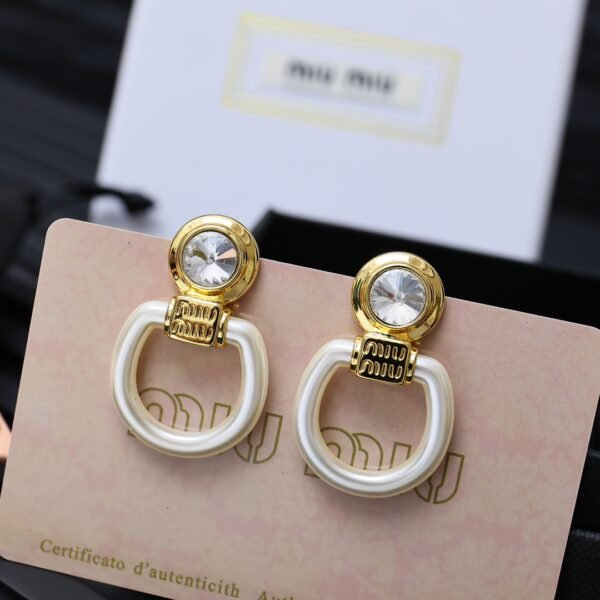 M!u M!U Acrylic golden Earrings.JW01 - Image 3
