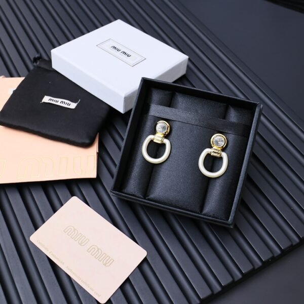 M!u M!U Acrylic golden Earrings.JW01 - Image 5