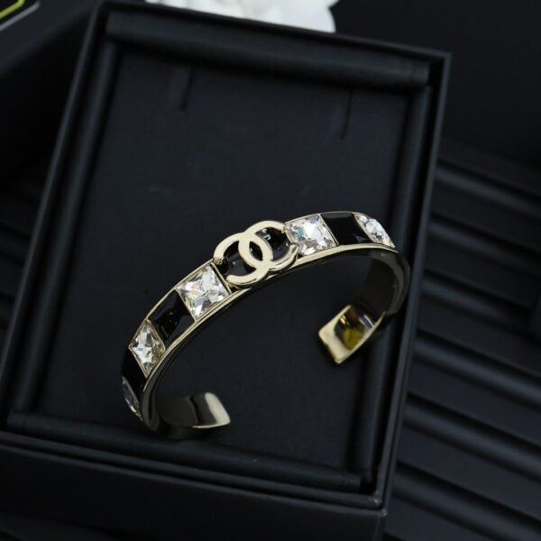 Black and White enamel square diamond bracelet.JW01 - Image 2