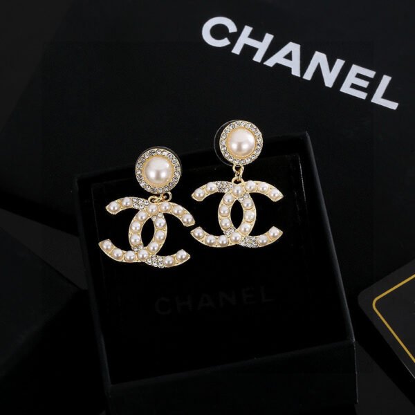 Classic double C pearl earrings original Brass.JW01 - Image 2