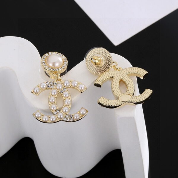 Classic double C pearl earrings original Brass.JW01 - Image 3