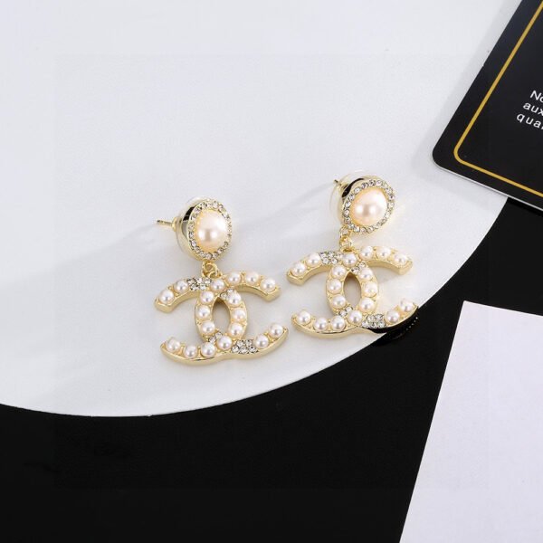Classic double C pearl earrings original Brass.JW01 - Image 4