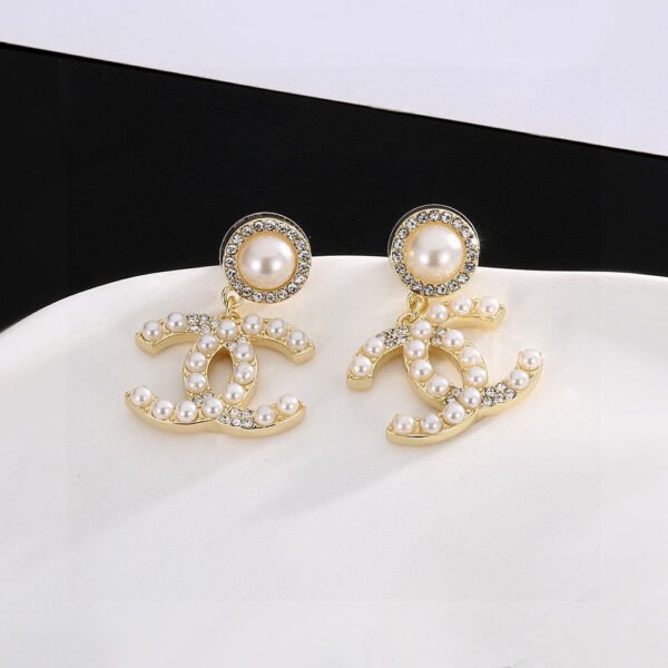 Classic double C pearl earrings original Brass.JW01 - Image 6