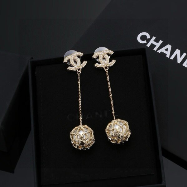Long golden  Earrings 925 silver needle.JW01