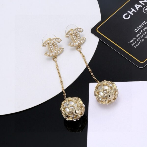 Long golden  Earrings 925 silver needle.JW01 - Image 2