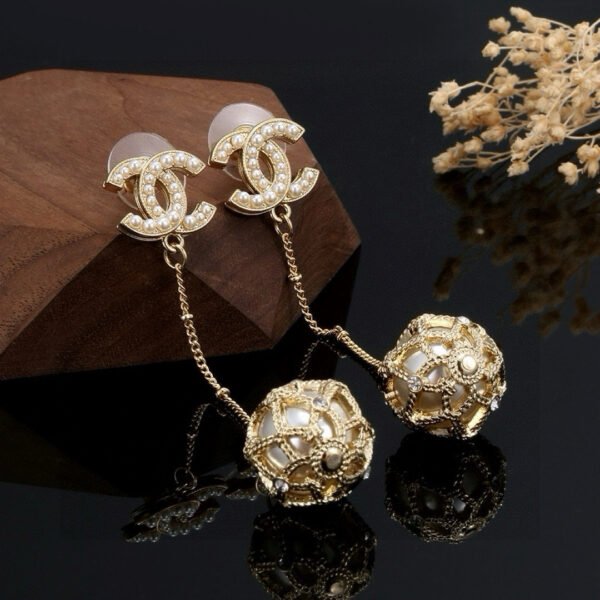 Long golden  Earrings 925 silver needle.JW01 - Image 3