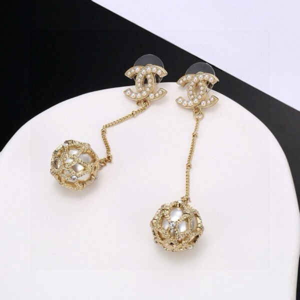 Long golden  Earrings 925 silver needle.JW01 - Image 4