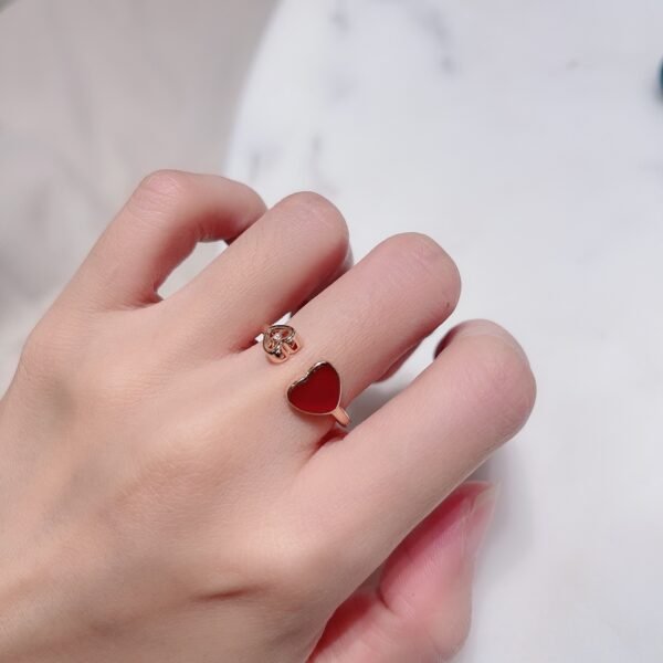 Happy Hearts series Love rings Diamond and red stone.JW01 - Image 3
