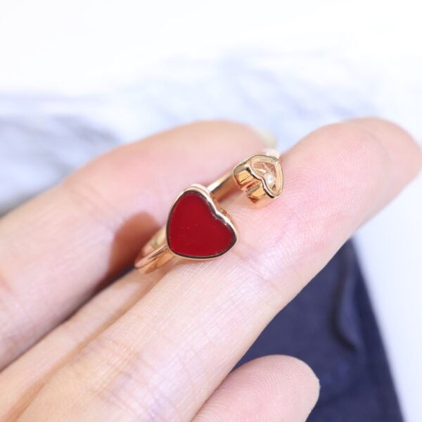 Happy Hearts series Love rings Diamond and red stone.JW01 - Image 7