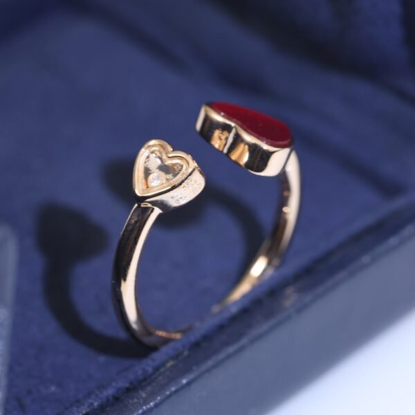 Happy Hearts series Love rings Diamond and red stone.JW01 - Image 8