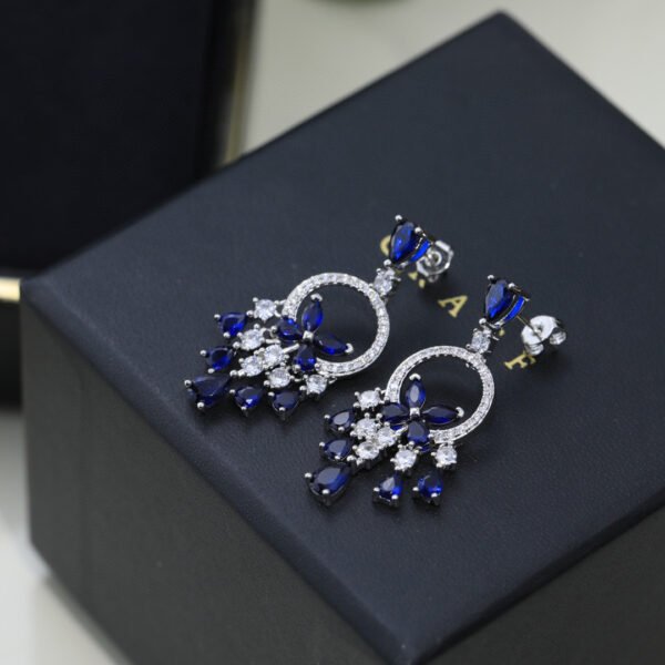 Diamond-studded High-end Silver needle luxury earrings.JW01 - Image 6